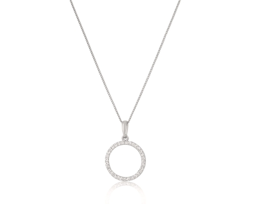 Necklace with a round pendant decorated with Preciosa crystals from the Classic collection (C8970AG) - C8970 (1).jpg