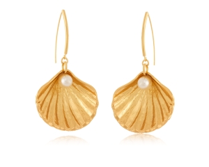 Earrings shell with pearl (P24/WIO/41AU)