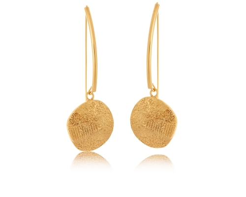 Round, rough, convex earrings on a large hook from the Vintage collection (P24/WIN/26AU) - p24_win_26.jpg