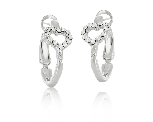 Okrągłe kolczyki z sercami zdobionymi kryształkami Preciosa z kolekcji Classic (P9486AG) - P9486Ag.jpg
