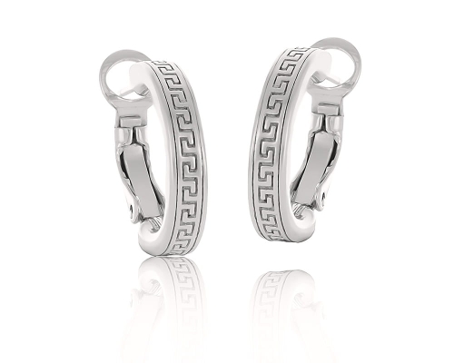 Earrings with Greek motif circle (P22/JES/147AG) - P22 JES 147Ag.jpg