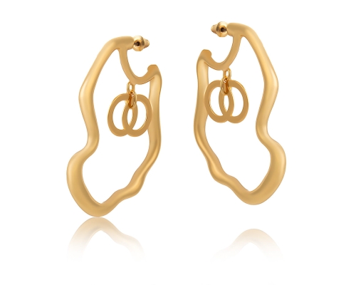Earrings with Irregular Shape and Rings Inside (P24/LAT/33AU) - P24_LAT_33.jpg
