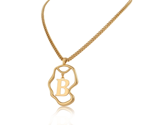 Pozłacany naszyjnik z nieregularną zawieszką z literą "B" (C24/LAT/35AU) - c24_lat_35.jpg