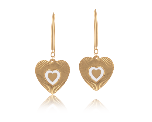 Kolczyki ryflowane serca z mniejszym serduszkiem w środku, z białą obramówką (P24/WIO/72/1AU) - p24_wio_72_1.png