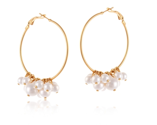 Circle earrings with a diameter of 4.5 cm, adorned with pearls (P24/WIO/54AU) - p24_wio_54.jpg