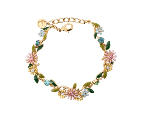 Bransoletka delikatne, kolorowe kwiatuszki z kryształkami z kolekcji Blossom  (B8155AU/KOL) - b8155_KOL.jpg