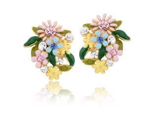 Kolczyki  kolorowe kwiatuszki z kolekcji Blossom (P8157AU/KOL)