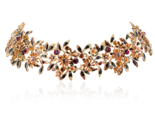 Choker kolorowe kwiatuszki z kryształkami z kolekcji Blossom (C8157AU/1/K) - e5d6dfb9-556e-4883-9398-c50363101d5b.jpg