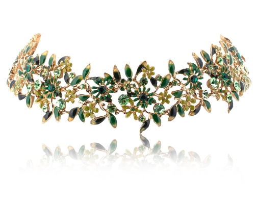 Choker zielone kwiatuszki z kryształkami z kolekcji Blossom (C8157AU/1/Z) - b6ce70a6-e411-44a8-a232-78267323e9f7.jpg