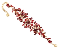 Bransoletka czerwone kwiatuszki z kryształkami z kolekcji Blossom  (B8157AU/CZ) - b8157_cz.jpg