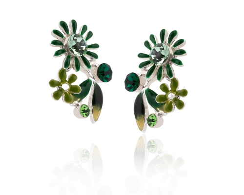 Kolczyki delikatne, zielone kwiatuszki z kolekcji Blossom (P8155AG/Z) - p8155_z.jpg