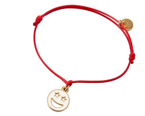 Bransoletka smile, z białą emalią, z czerwonym sznurkiem z kolekcji TEEN VIBE  (B24/TEN/09AU) - b24_ten_09.jpg