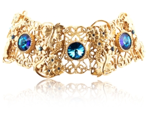 Openwork choker with floral and leaf motifs, embellished with Primero crystals (C24/JES/10AU)