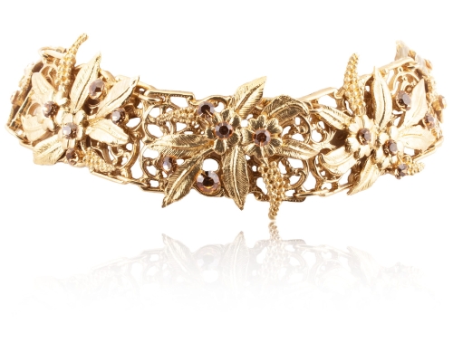 Ażurowy choker z motywem kwiatów i liści (C24/JES/09AU) - c24_jes_09.jpg