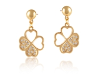 Earrings with Clover Decorated with Preciosa Crystals from Merymejkap Collection (P24/MER/09AU) - p24_mer_09.jpg