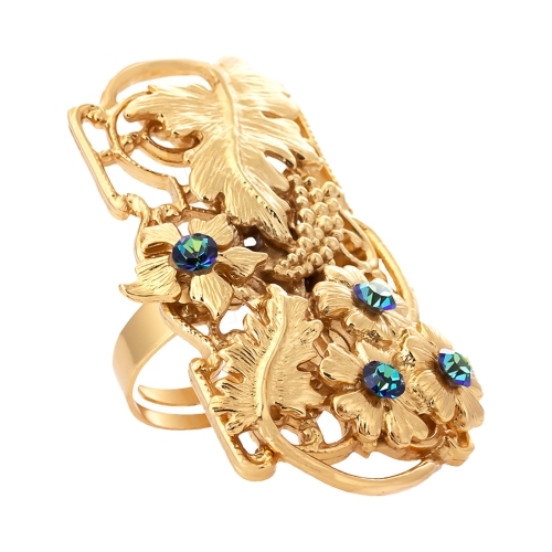 Ring with floral and leaf motif, with Preciosa crystals in shades of blue (R24/JES/09/1AU) - r24_jes_09 (1).jpg