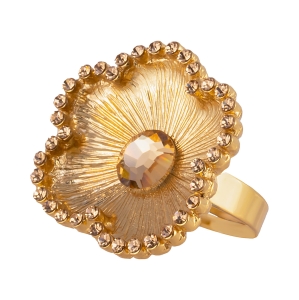 Pierścionek kwiat z kryształkami light colorado topaz (R25/WIO/04AU)
