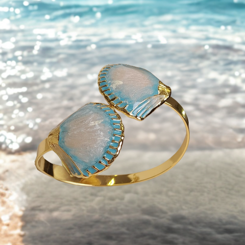 Bransoletka z perłowo błękitnymi muszelkami z kolekcji Oceanique (B25/LAT/50/10AU) - uj (4).png