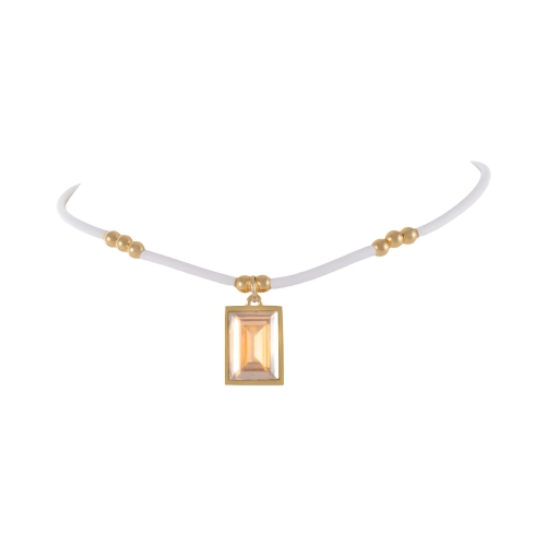 Biały choker z kryształem (C25/WIO/46AU) - c25_wio_46.jpg