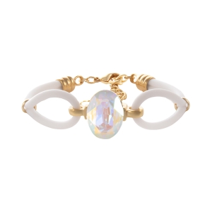 Bransoletka biały kauczuk z kryształem Primero (B24/LAT/74AU)