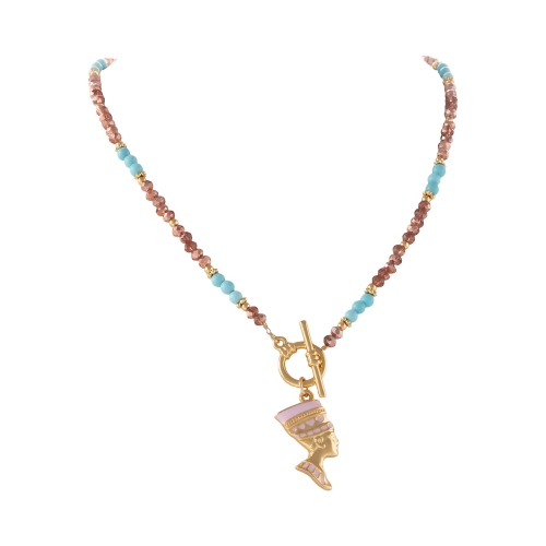 Naszyjnik z turkusami z zawieszką Nefretete (C25/LAT/92AU) - 281154.jpg