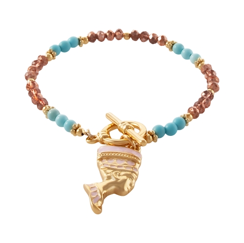 Bransoletka z turkusami z zawieszką Nefretete (B25/LAT/92AU) - b25_lat_92.jpg