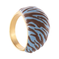 Pierścionek szeroki, wypukły w niebiesko czekoladową zeberką (R25/LAT/120/2AU) - r25_lat_120_2.jpg