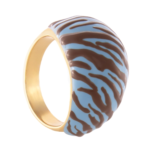 Pierścionek szeroki, wypukły w niebiesko czekoladową zeberką (R25/LAT/120/2AU) - r25_lat_120_2.jpg