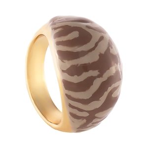 Pierścionek szeroki, wypukły w  czekladową zeberkę (R25/LAT/119/2AU)