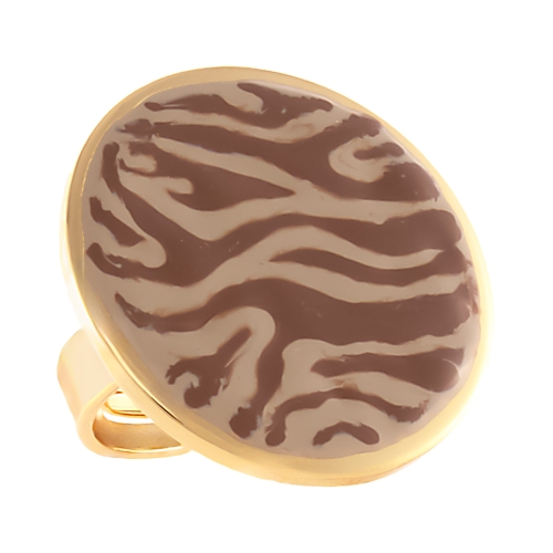 Pierścionek duży plasterek w czekoladową zeberką (R25/LAT/119AU) - r25_lat_119.jpg