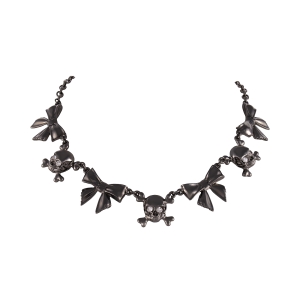 Choker z kokardkami i czaszkami Aria Rockstar Collection (C25/NUT/11RU)
