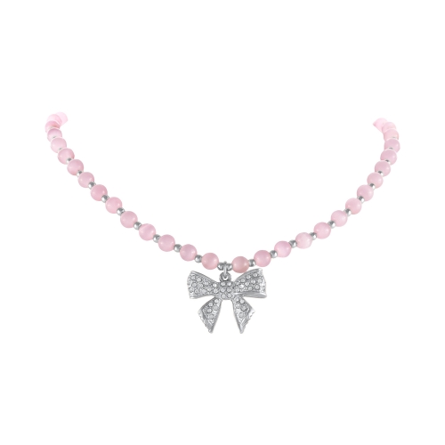 Choker z różowych opali z kokardką zdobioną kryształkami Aria Princess Collection (C25/NUT/08AG) - 11.31a.jpg