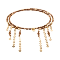 Choker z czekoladowych koralików i złotych kulek, z wiszącymi łańcuszkami (C25/MEM/15AU) - 0026 — kopia.jpg