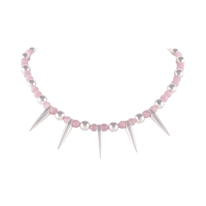 Naszyjnik z różowych opali i srebrnych kuleczek Aria Princess Collection (C25/NUT/10AG)