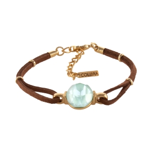 Bransoletka średni kryształ Primero na zamszowym rzemyku (B24/LAT/79AU)