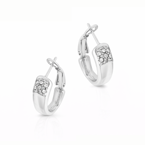 Kolczyki półkola z kryształkami Preciosa (P3906AG)