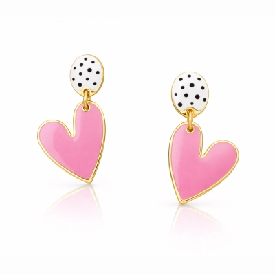 Kolczyki ręcznie malowane serduszka (P23/MAR/01/1AU)