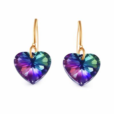 Kolczyki z kryształowymi sercami Primero (P25/JES/56AU)