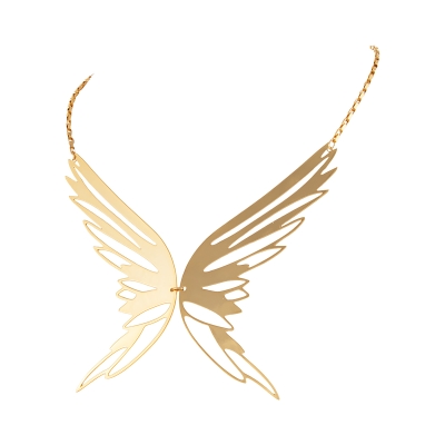 Pozłacany naszyjnik z dużymi skrzydłami (C25/JES/163AU)
