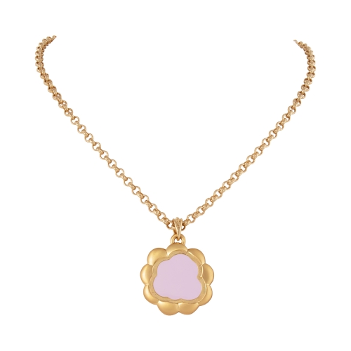 Pozłacany naszyjnik z ręcznie malowana zawieszką w kształcie kwiatka (C25/JES/123AU) - 9101.jpg