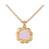 Pozłacany naszyjnik z ręcznie malowana zawieszką w kształcie kwiatka (C25/JES/123AU) - 9101 a zbliż. łańcuszka.jpg