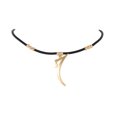 Czarny kauczukowy choker z zawieszką (C25/JES/205/1AU)