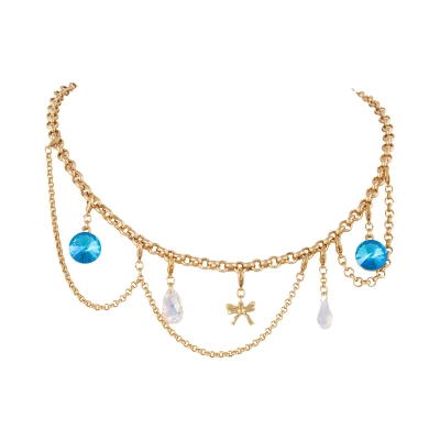 Choker z kryształkami i kokardką (C25/JES/66/1AU)