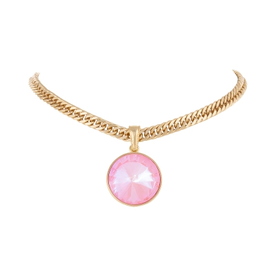 Choker z dużym, okrągłym kryształem o średnicy 27 mm (C25/JES/198AU)