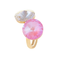 Pierścionek z dwoma okrągłymi kryształkami o średnicy 14 mm (R25/JES/166AU) - 9125.jpg