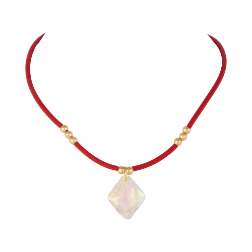 Choker kauczukowy z kryształem Primero w kształcie rombu (C25/JES/232AU) - 0006.jpg