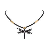 Kauczukowy choker z ważką z kolekcji zdobioną kryształkami Preciosa (C21/LAT/80KOL) - 8914.jpg