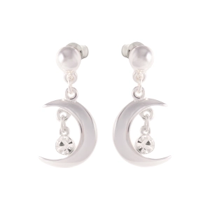 Kolczyki księżyce zdobione kryształkami z kolekcji Selene Klaudia Nieścior (P25/KN/11AG)