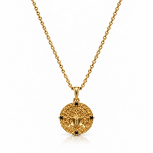 Amulet Harmonii zdobiony czarnymi kryształkami Preciosa (C26/TAL/33/1AU)