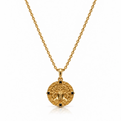 Amulet Harmonii zdobiony czarnymi kryształkami Preciosa (C26/TAL/33/1AU)